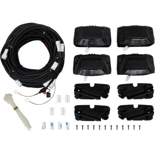 Picture of Westin R5 LED Light Kit - 4 End Caps Integrated LED Lights w Wiring Harness - Black