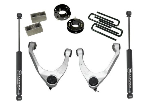 Picture of Superlift 07 - 16 Chevy Silv 1500 2WD 3.5in Lift Kit w Cast Steel Control Arms Rear Shocks