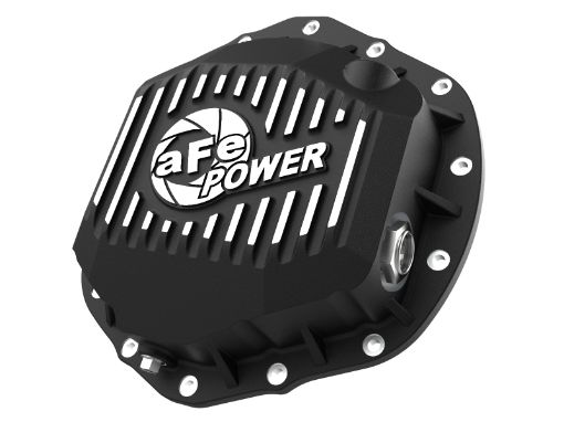 Picture of aFe 2020 Chevrolet Silverado 2500 HD Rear Differential Cover Black Pro Series w Machined Fins