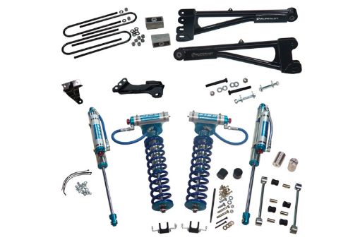 Picture of Superlift 08 - 10 Ford F - 250F - 350 SD 4WD 4in Lift Kit wRepl Radius Arms King Coilovers Rear Shocks
