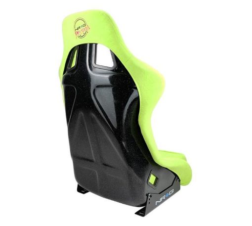 Picture of NRG FRP Bucket Seat PRISMA Edition - Large (Neon Green Alcantara Pearlized Back)
