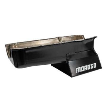 Picture of Moroso 80 - 85 Chevrolet SBC (wPassenger Side Dipstick) Wet Sump 7qt 8.25in Steel Oil Pan - Black