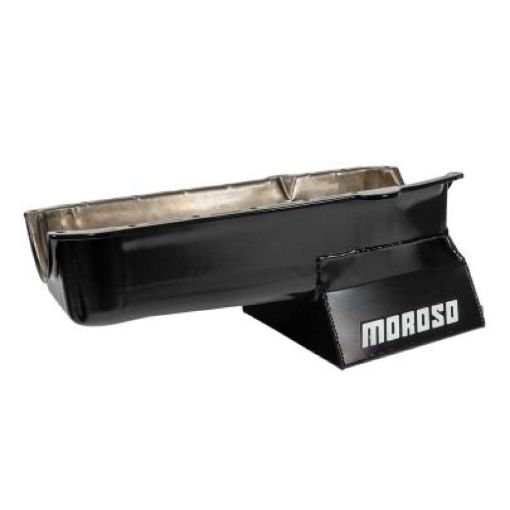 Picture of Moroso 80 - 85 Chevrolet SBC (wPassenger Side Dipstick) Wet Sump 7qt 8.25in Steel Oil Pan - Black