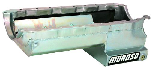 Picture of Moroso Chevrolet Big Block Mark IV Drag Race Baffled Power Pouch Wet Sump 6 - 7qt 8in Steel Oil Pan