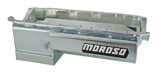 Picture of Moroso Chevrolet Big Block Mark IV Drag Race Baffled Power Pouch Wet Sump 7qt 8in Steel Oil Pan