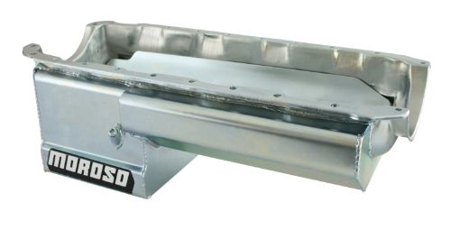 Picture of Moroso Chevrolet Big Block Mark IV Drag Race Baffled Power Pouch Wet Sump 6 - 7qt 8in Steel Oil Pan