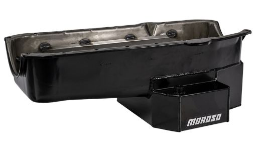 Picture of Moroso 80 - 85 Chevy Small BlockDart (w2 Pc Seal) Road Race Wet Sump 7qt 7.5in Steel Oil Pan - Black