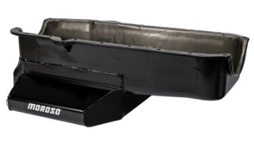Picture of Moroso 80 - 85 Chevy SBCDart (w2 Pc SealLow Clearance) Wet Sump 7qt 7in Steel Oil Pan - Black