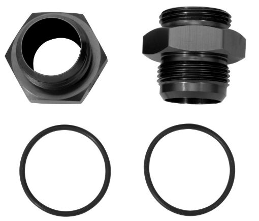 Picture of Moroso Vacuum Pump Fitting 16An to - 16An wO - Ring - Aluminum - 2 Pack
