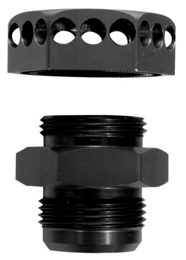 Picture of Moroso Positive Seal Fitting - 16An - Black Anodized Aluminum - Single