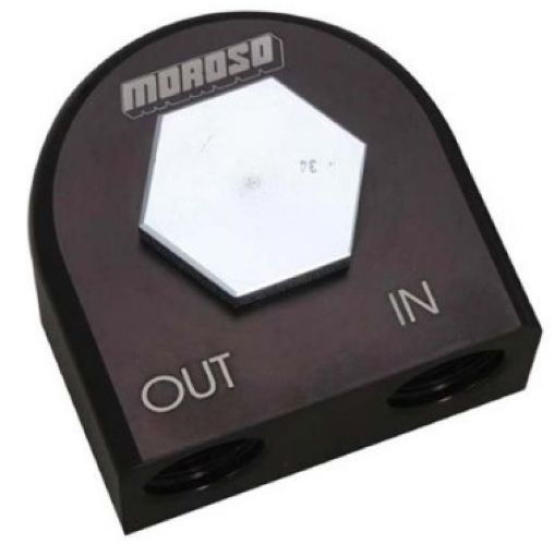 Picture of Moroso Universal Remote Oil Filter Adapter - 90 Degree - 18mm - 1.5in Thread