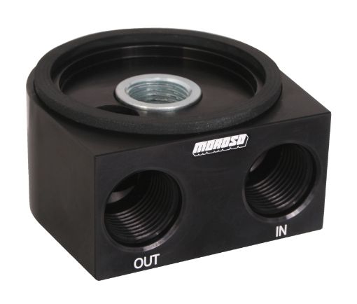 Picture of Moroso Universal Oil Filter Adapter - Sandwich - Oil Cooler - 34in - 16 Thread 2 - 58in O - Ring