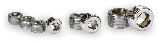 Picture of Moroso Chrome Plated Pipe Plugs - 38in NPT Thread - 4 Pack