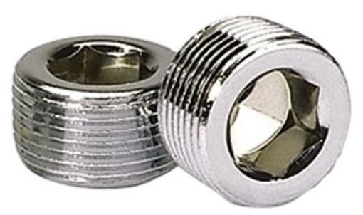 Picture of Moroso Chrome Plated Pipe Plugs - 34in NPT Thread - 2 Pack
