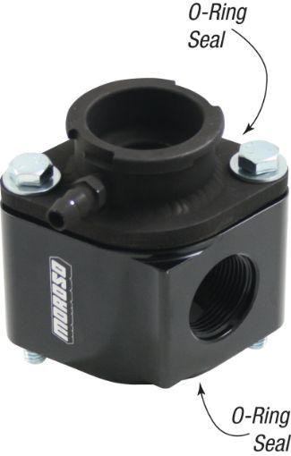 Picture of Moroso Filler Neck Manifold Housing - 16An Female Port Neck - Aluminum