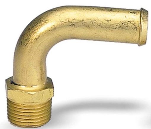 Picture of Moroso Streamline Fuel Line Fitting - 38in NPT to 12in Hose - 90 Degree - Single