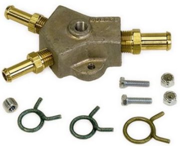 Picture of Moroso Universal Fuel Block Kit - 12in Hose Inlet wTwo 12in Hose Outlets