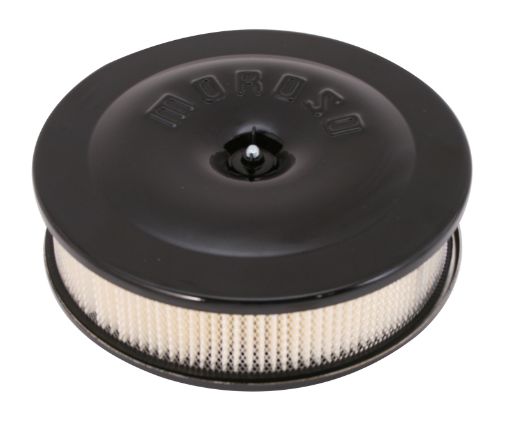Picture of Moroso RaceStreet Air Cleaner - 8 - 12in x 2 - 38in Filter - Aluminum - Black Powder Coat