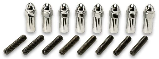 Picture of Moroso Chevrolet Small Block (w12in - 20 Hold Downs) Valve Cover Acorn Nuts - Chrome - Set of 8