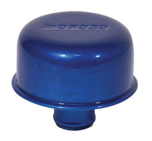 Picture of Moroso Valve Cover Breather - 1.22in Diameter - One Piece Push - In Type - Blue Powder Coat
