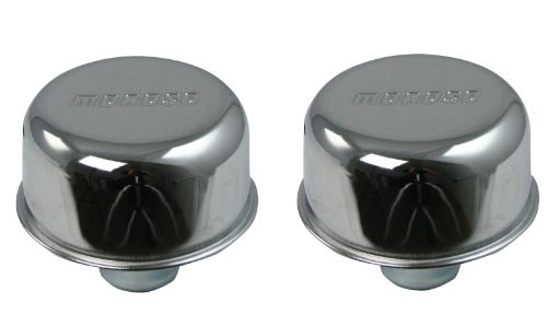 Picture of Moroso Valve Cover Breather - 1.22in Diameter - One Piece Push - In Type - Chrome Plated - 2 Pack