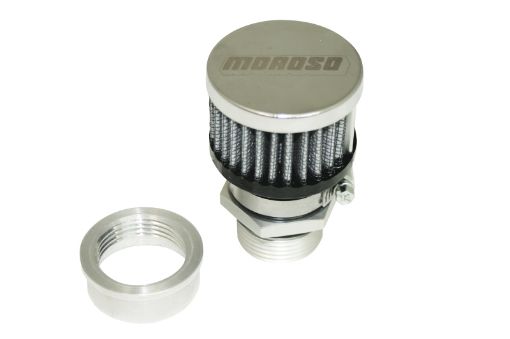 Picture of Moroso Weld - On Valve Cover Breather Kit - Aluminum Valve Covers - Chrome Finish