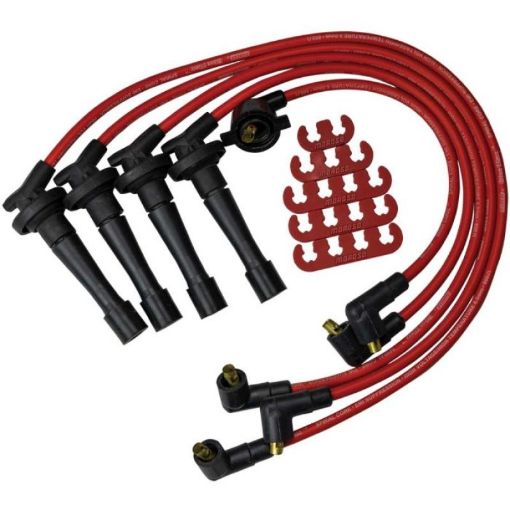 Picture of Moroso Custom Ignition Wire Set - Blue Max - Spiral Core - Colored High Temp Wire Separators - Red