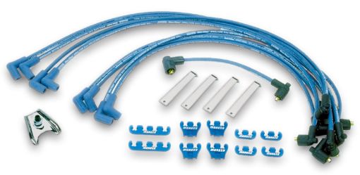 Picture of Moroso Chevrolet Small Block Ignition Wire Dress - Up Kit - Pre - HEI - Blue Max - Spiral Core