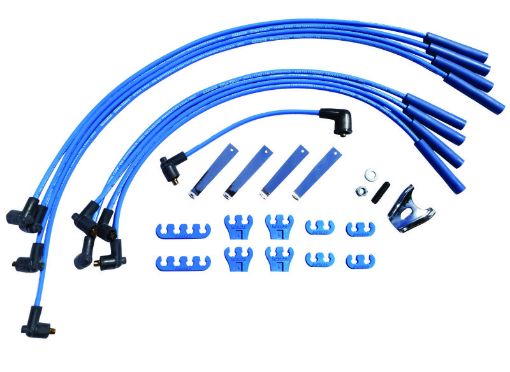 Picture of Moroso Chevrolet Big Block Ignition Wire Dress - Up Kit - Pre - HEI - Blue Max - Spiral Core