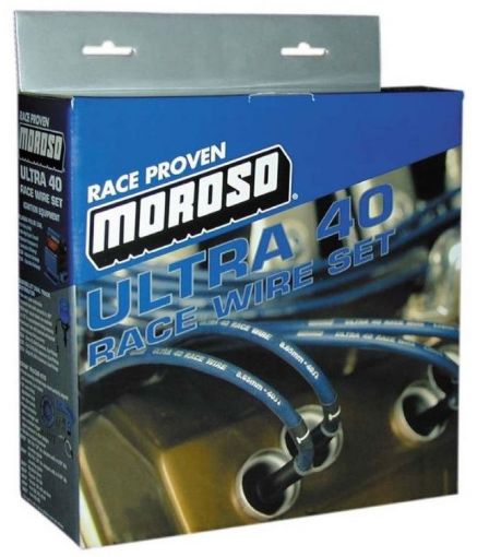 Picture of Moroso Ford 351W Ignition Wire Set - Ultra 40 - Sleeved - HEI - 135 Degree - Blue