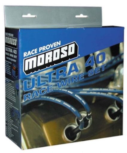 Picture of Moroso Chevrolet Big Block Ignition Wire Set - Ultra 40 - Unsleeved - Non - HEI - Crab Cap - Red