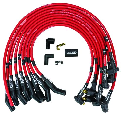 Picture of Moroso Ford 289 - 302 Ignition Wire Set - Ultra 40 - Unsleeved - Non - HEI - Under Header - Red