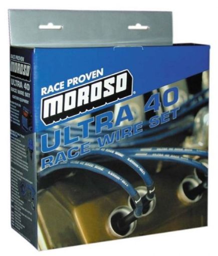 Picture of Moroso Chevrolet Big Block Ignition Wire Set - Ultra 40 - Unsleeved - Non - HEI - Crab Cap - Black