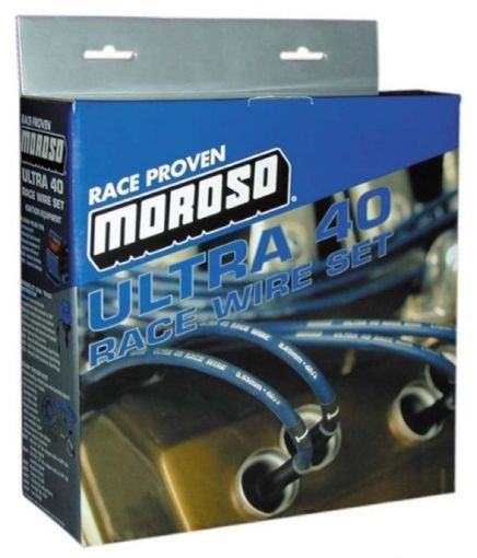 Picture of Moroso Ford 289 - 302 Ignition Wire Set - Ultra 40 - Unsleeved - HEI - Under Header - Black
