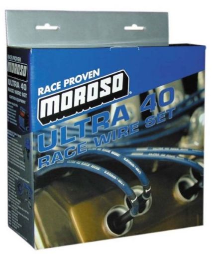 Picture of Moroso Chevrolet Small Block (Raised Cam) Ignition Wire Set - Ultra 40 - Unsleeved - Black