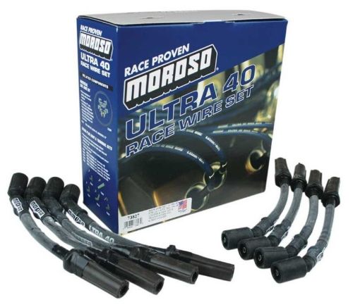 Picture of Moroso GM LS Ignition Wire Set - Ultra 40 - Sleeved - Coil - On - 9.75in Wire - Black