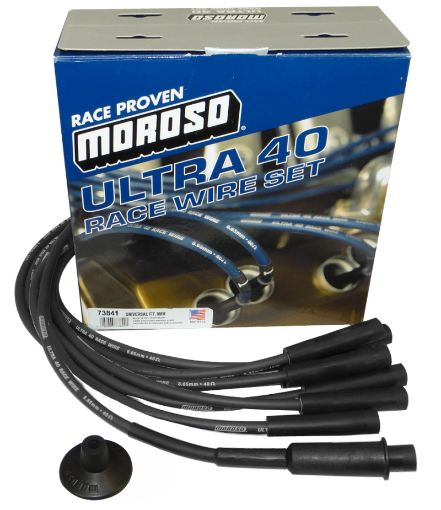 Picture of Moroso UniversalMoparChrysler (wHemi Heads) Ignition Wire Set - Ultra 40 - Black
