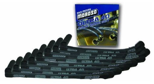 Picture of Moroso GM LS Ignition Wire Set - Ultra 40 - Sleeved - 9.25in Wire (Use wPart No 6847068472) - Black