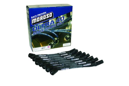 Picture of Moroso GM LT Ignition Wire Set - Ultra 40 - Sleeved - 9.25in Wire (Use wPart No 6849468496) - Black