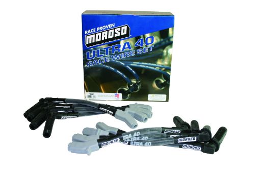 Picture of Moroso GM LS Ignition Wire Set - Ultra 40 - Sleeved - (Use wPart No 68476) - Black