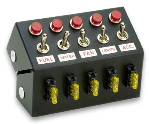 Picture of Moroso Toggle Switch Panel - Cage Mount - 5.5in - Five OnOff Switches