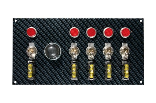 Picture of Moroso Toggle Switch Panel - Dash Mount - 4in x 7.75in - GreyBlack Fiber Design