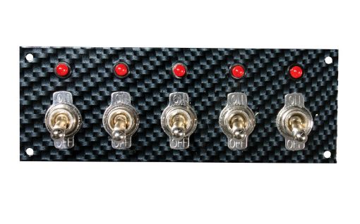 Picture of Moroso Toggle Switch Panel - Dash Mount - 2in x 5.5in - GreyBlack Fiber Design