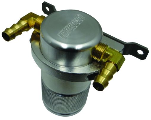 Picture of Moroso Universal AirOil Separator Catch Can - Small Body wo Drain - Billet Aluminum - Raw Finish