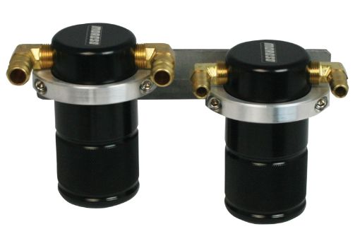 Picture of Moroso 04 - 07 Subaru STi06 - 07 WRX AirOil Separator Catch Can - Small Body - Billet Aluminum - Black