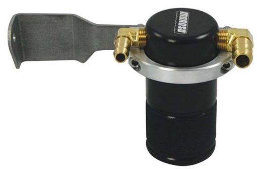 Picture of Moroso 07 - 14 Toyota Tundra AirOil Separator Catch Can - Small Body - Billet Aluminum - Black Finish