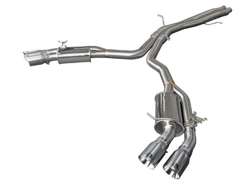 Picture of aFe 18 - 20 Audi RS5 Coupe MACH Force - Xp 3in to 2.5in 304 SS Axle - Back Exhaust System - Quad Polish Tips
