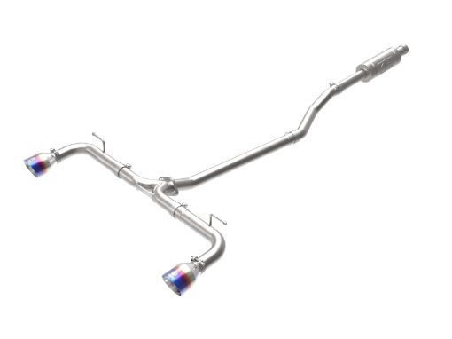 Picture of aFe Takeda 2 - 12in 304 SS Cat - Back Exhaust w Blue Flame Tips 14 - 18 Mazda 3 L4 2.0L2.5L