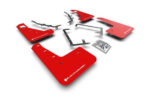 Picture of Rally Armor 09 - 11 Ford Focus MK2 RS Red UR Mud Flap White Logo