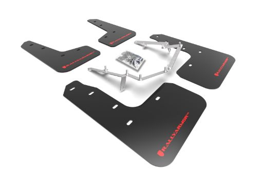 Picture of Rally Armor 17 - 21 Honda Civic EXEX - LLX (Hatchback) Black UR Mud Flap Red Logo